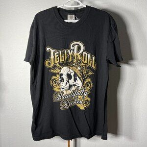 Jelly Roll Beautifully Broken Black 100% Cotton Graphic Print Tee T-Shirt SZ Lrg